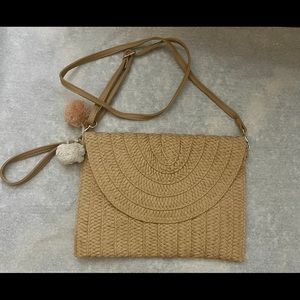 NWT Straw Clutch Crossbody Bag